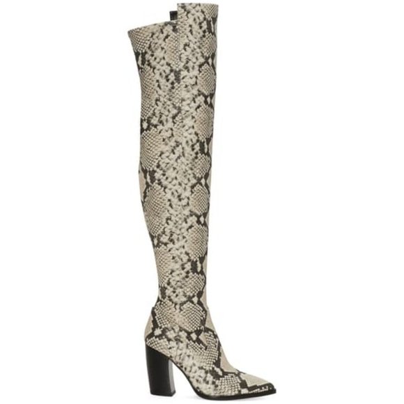 Vince Camuto Shoes | Vince Camuto Cottara Snake Over Knee Boot 7.5 | Color: Black/White | Size: 7.5 | Dangerkittykat's Closet